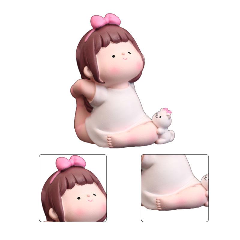 Yoga Girl Figurine Cartoon Lovely Cute Fashionable Decoration Yoga Pose Girl Ornament for Car