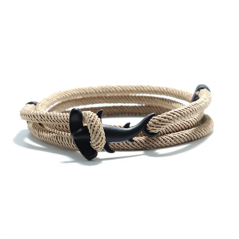 Ocean Animal Shark Bracelet Homme Female Multi-layer Adjustable Charm Braslet Camping Jewelry Beach Accessories Gift For Lovers