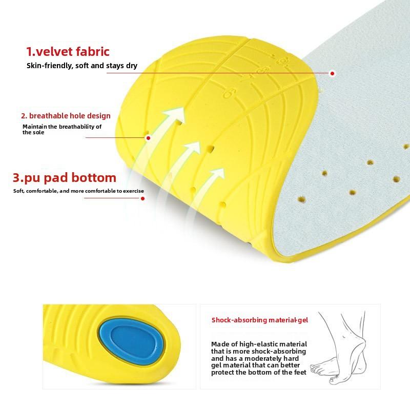 Herr- och daminläggssula med mjuk stötdämpning, hög elasticitet, kan klippas, för fritid, helkudde, basket, löpning, militärträning, sport
