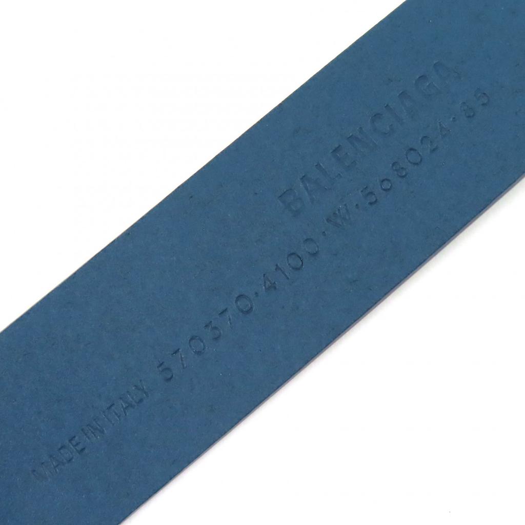 Excellent BALENCIAGA belt BB logo metal buckle leather Navy leather mens 570370 Used