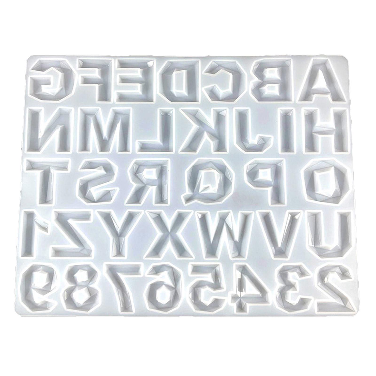 Silicone Alphabet Molds Number Letter Molds Epoxy Resin Molds for DIY Crafts 1 чистый