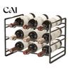 Stable Bottle Rack Iron Wine Rack, Curved Grooves, Countertop Cabinet Storage Shelf, Compact Kitchen Pantry Metal Holder, for Cupboard And Stand