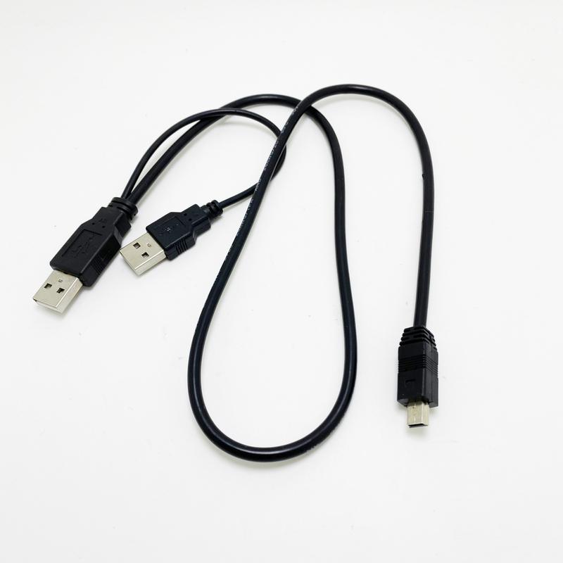 USB 2.0 A male to Mini B 5Pin Data Cable Cord With External A male Power Supply Cable For Mobile External Hard Drive