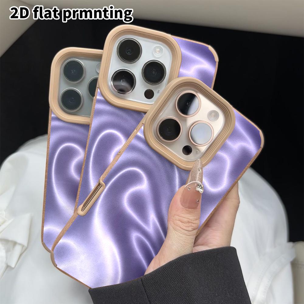 Phone Case: 2D flat lambskin suitable for iPhone 18 17 16 15 14 13 Pro film protective case, light purple neon, Christmas and Halloween gift