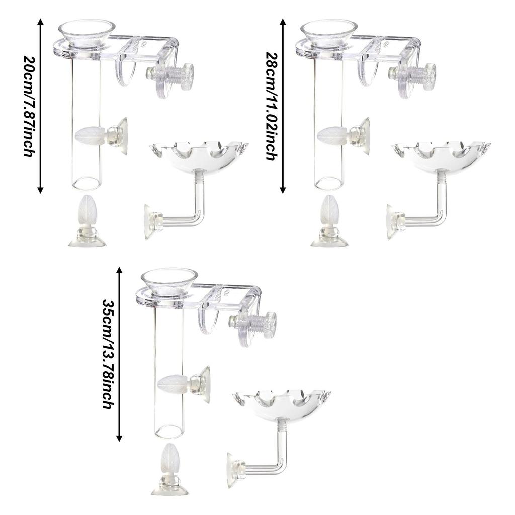 Aquarium Fisch Garnelen Futternapf Set Acrylglas Klar Leicht zu Reinigen Haustierbedarf, Einfach zu Installieren, Futternapf
