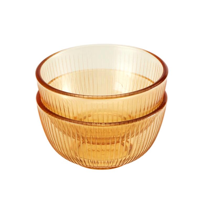 Corning SNAPWARE Jingyue Amber Glass Bowls, Set of 2