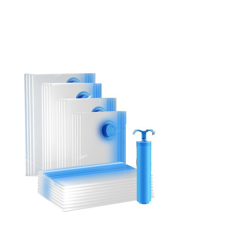 Transparent Blue Vacuum Compression Bag for Clothes and Quilts