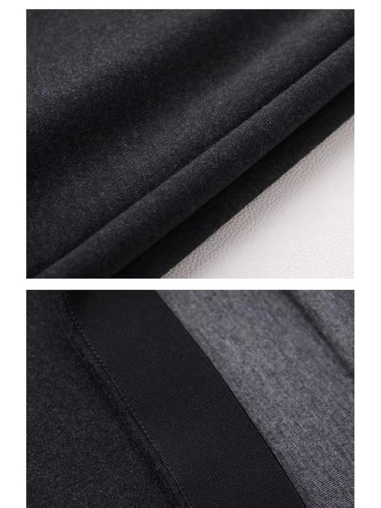 Women's Dark Grey Cashmere A-line High Waist Long Skirt - Spring/Autumn 2026 Woolen Half Umbrella Skirt