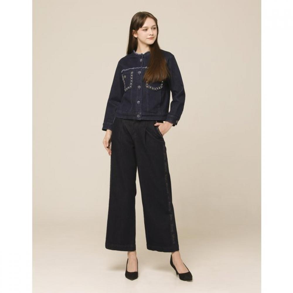 Son Jung Wan Denim Jacket With Pocket Chain Decoration Zjj6161011