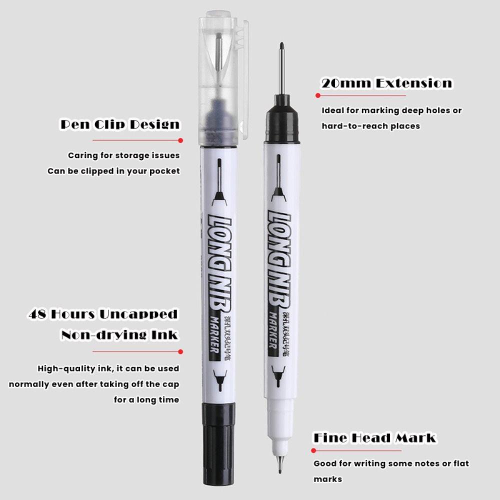 Marker de construcție 4 culori cu vârf dublu, marker pentru găuri adânci, specific pentru tâmplar