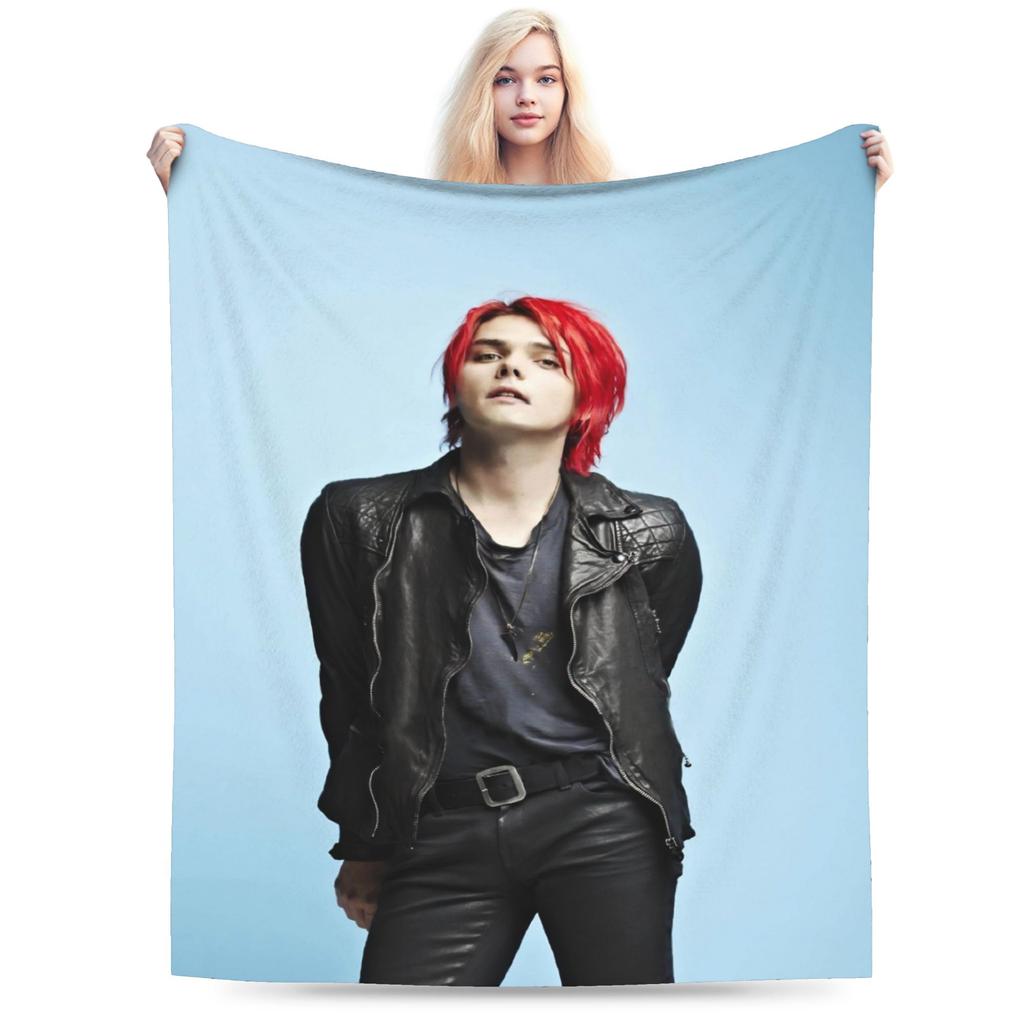 G-Gerard Way MCR Soft Blanket Novelty Travel Office Throw Blanket Couch Chair Flannel Bedspread Sofa Bed Cover