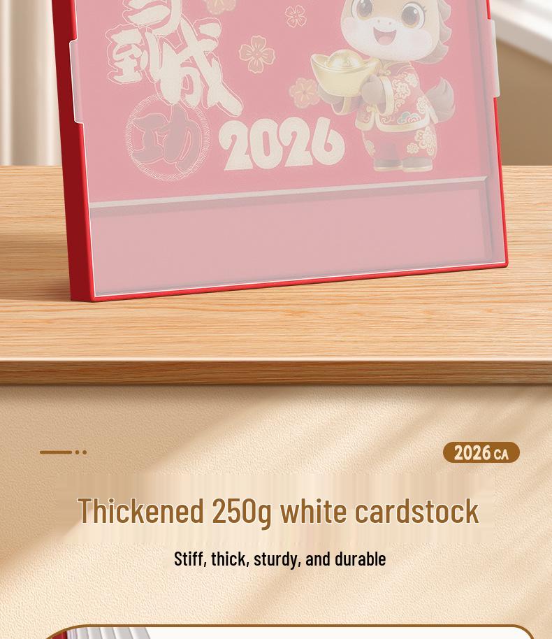 Calendario de Oficina de Cuero Personalizado 2026: Adorno de Calendario de Mesa Mensual Creativo para Negocios y Promociones