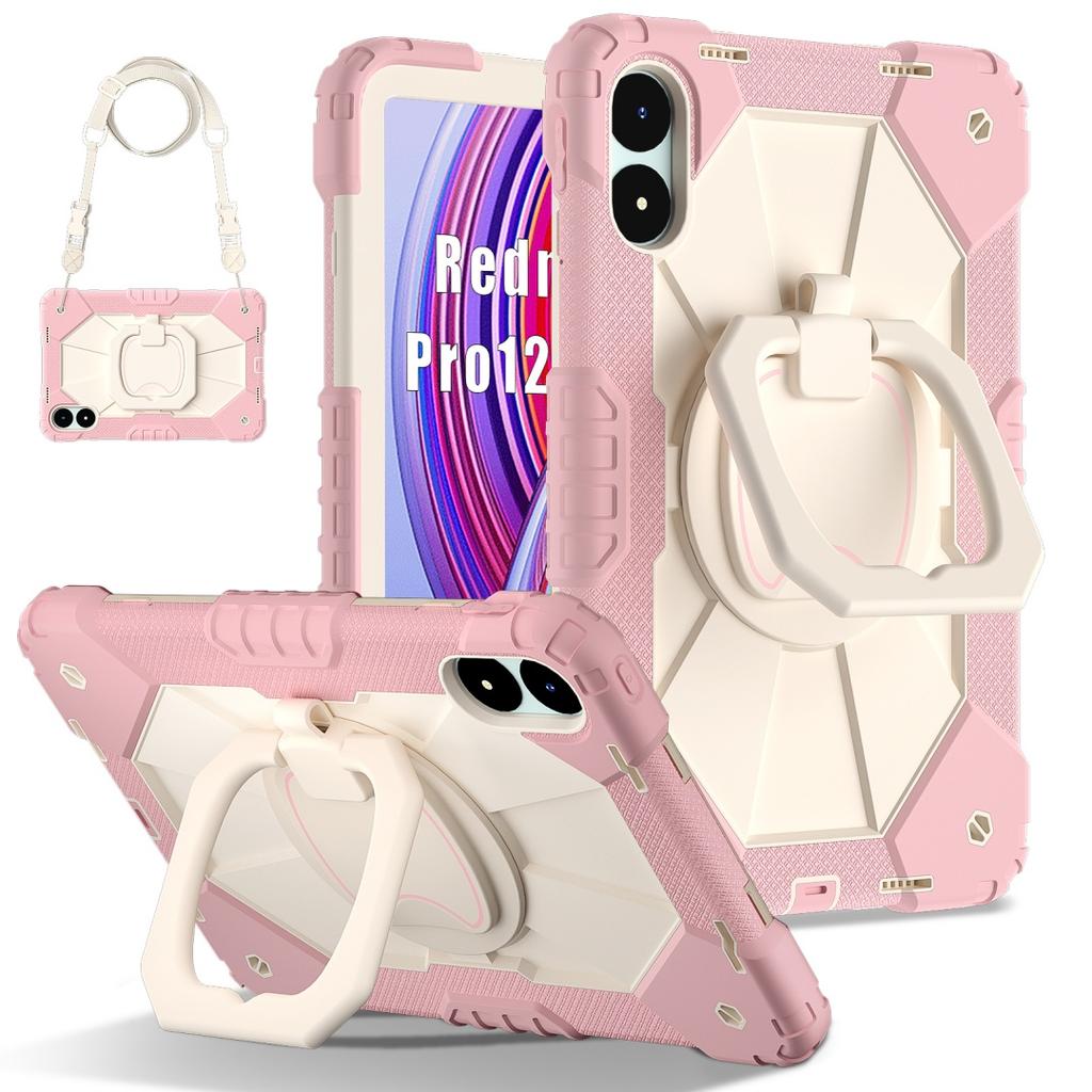 For Xiaomi Poco Pad.360° Rotating Grip Heavy Duty Protection Stand TPU+PC 3in1 Anti-knock Shockproof Tablets PC Case
