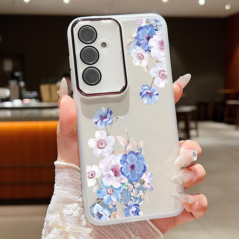 Floral Pattern Soft TPU Case For Samsung Galaxy S25 S24 Ultra S21 S23 S24 FE A56 A55 A54 A15 A16 A25 A35 A36 A53 5G Phone Cover