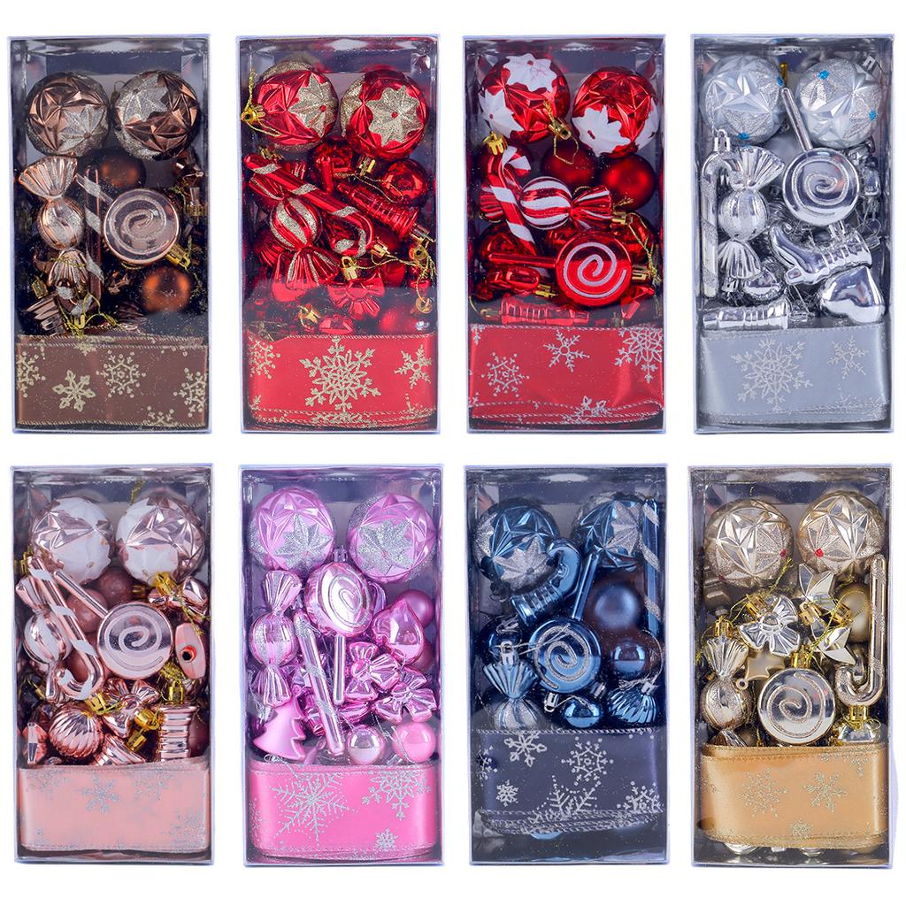 Christmas Balls Ornaments Delightful Classic Gift Set Shatterproof Plastic Decor for Xmas Tree Holiday Wedding Party Decorations