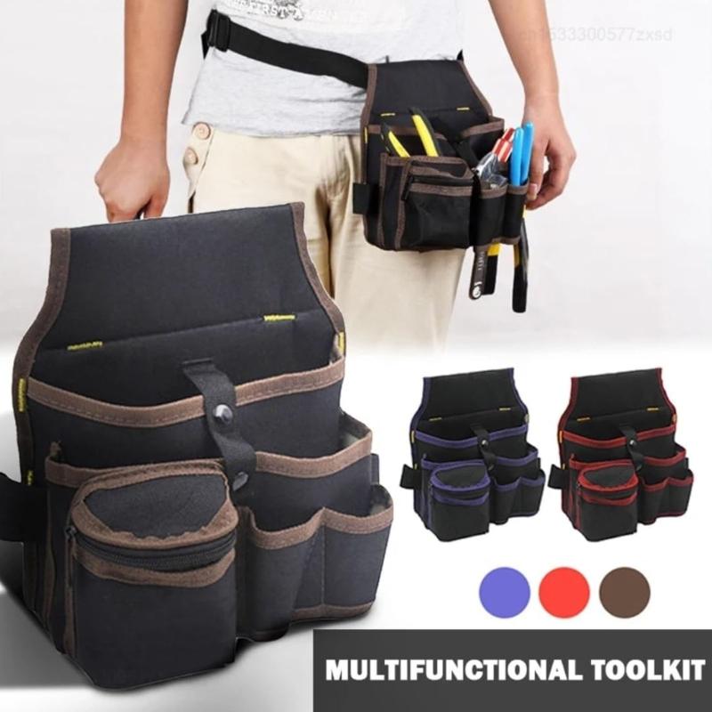 Heavy Duty Fabric Electrician Tool Bag With Multiple Pockets For Screwdrivers Pliers Long Lasting Use Easy Organization