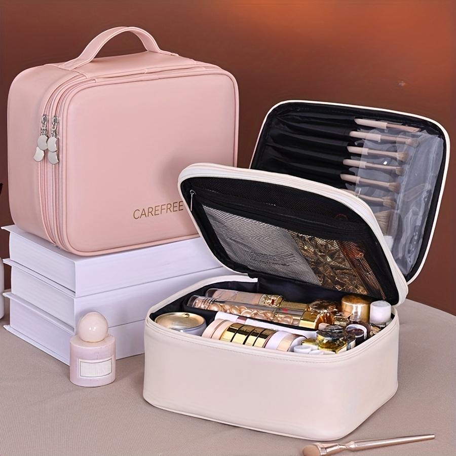 Large Capacity Cosmetic Bag Makeup Toiletries Organizer PU Leather Portable Travel Toiletry Pouch Women Makeup Storage Bag