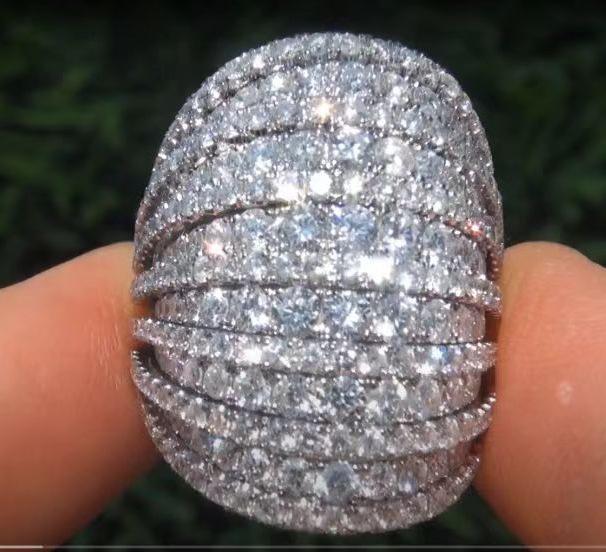 

Роскошное кольцо и браслет с бриллиантами и цирконами — европейский и американский стиль Size 8