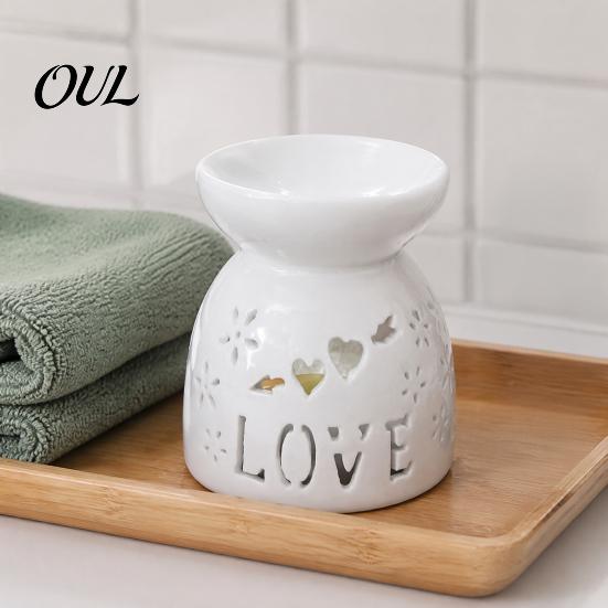 Ceramic Aromatherapy Burner Tealight Candle Holder, Essential Oil Wax Melt Burners, Modern Home Decor Accents Aroma Diffuser for Bedroom Christmas