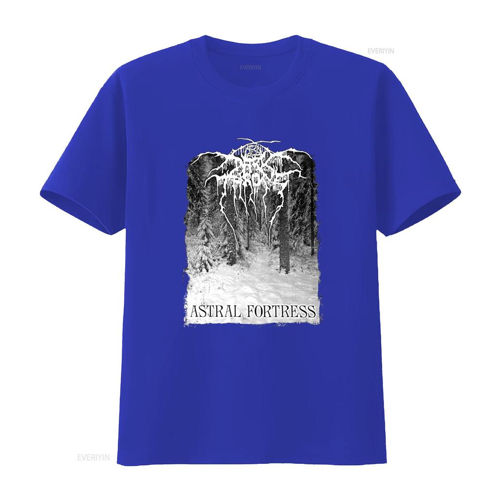 DARKTHRONE Astral Fortress Forest T Shirt Unique Winter Scene Design for Mens Fashion Vintage Washed Breathable Slightly Soft
