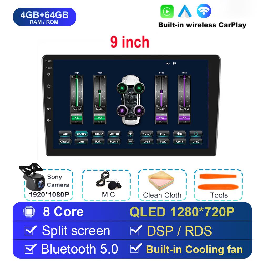 Android 14 For Univers Car Radio 2 Din Apple Carplay Automotive Multimedia Player GPS Android Auto IPS Screen RDS DSP Car Stereo