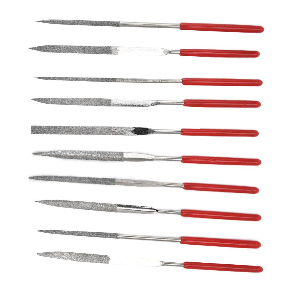 10Pcs Needle File Set Hardened Sturdy Comfortable Handle Convenient Jewelry Files