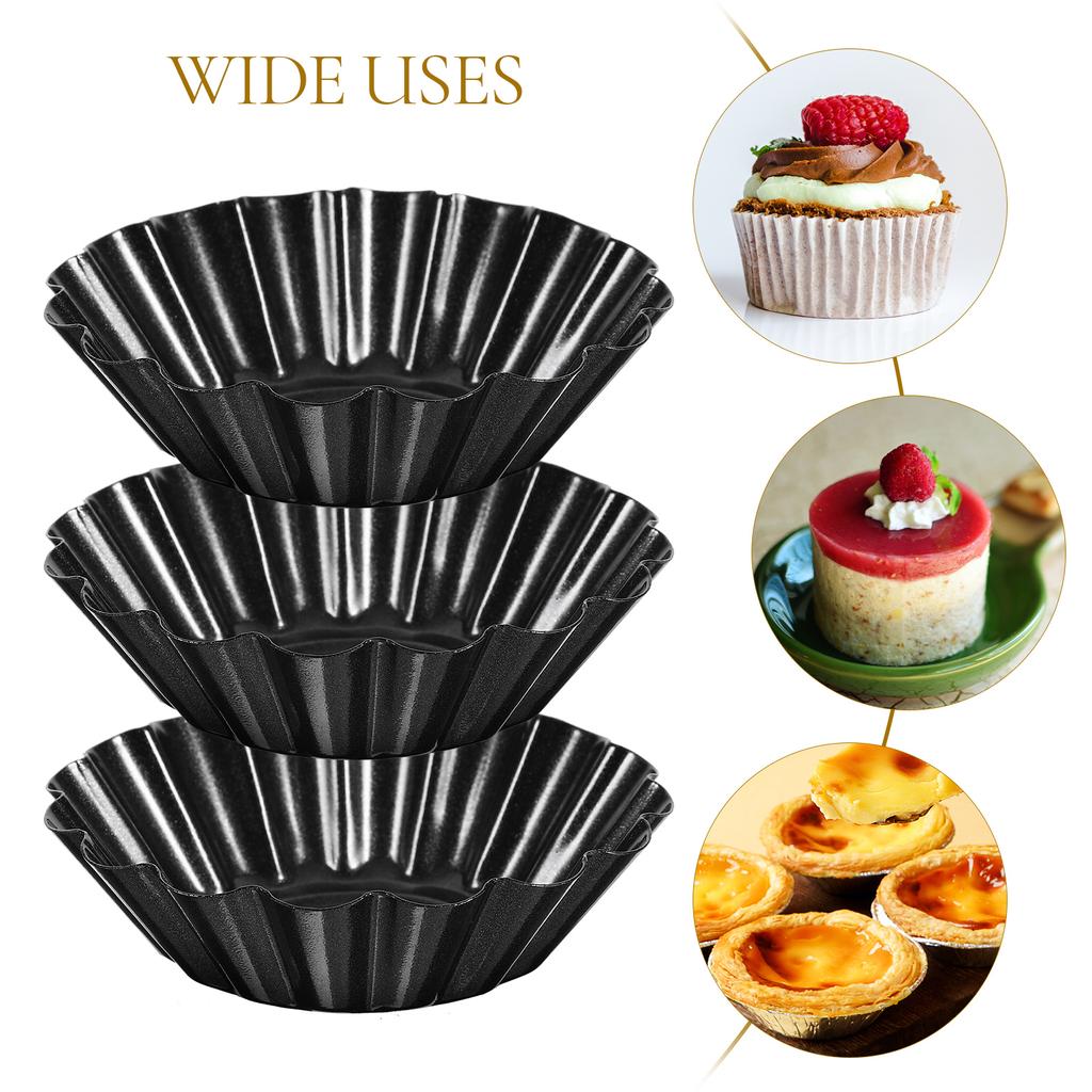 12 Pcs Antihaft-Tarte Pfannen Blume Muffin Cup Mold Kuchen Pie Carbon Stahl Töpfe Käsekuchen