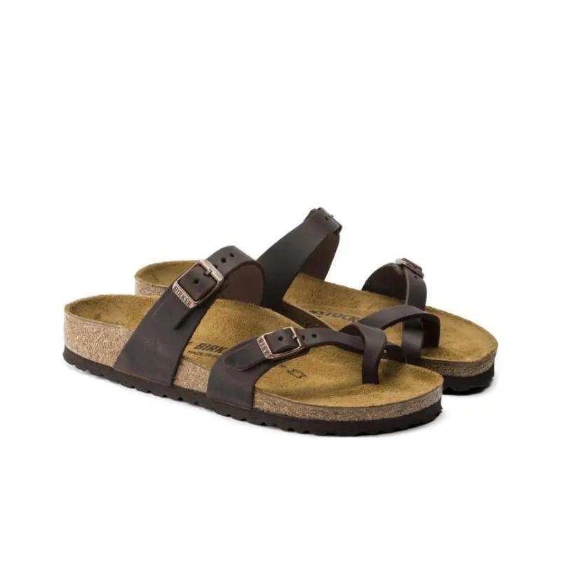 Birkenstock Unisex Leather Stylish Comfort Slide Sandals Brown Regular Fit 0171321 35