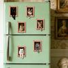 Oil Painting Style Wooden Frame Fridge Magnets 3D Wacky Cat Refrigerator Magnets  Home Decoration