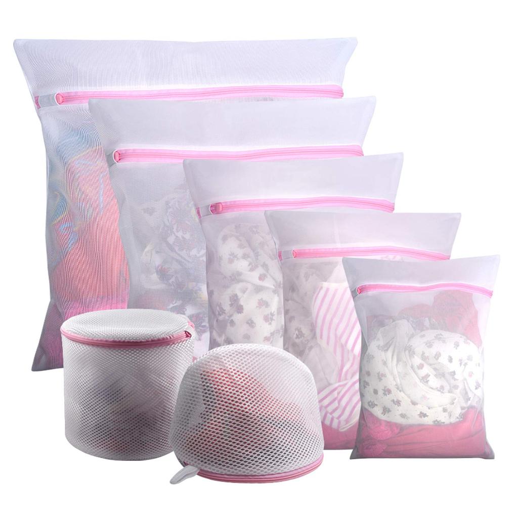 7Pcs Mesh Laundry Bags with Zipper Travel Storage Organize Bag Clothing Washing Bags for Laundry Blouse Bra Stocking Underwear