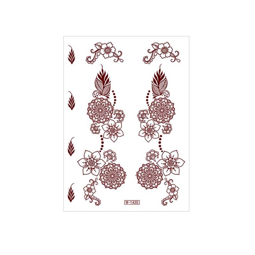 Lace Fake Tattoo Temporary Tattoo Legs Arm Red Henna Tattoo Decals Women/Lady