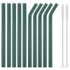 10Pcs Reusable Drinking Straw 12mm Glass Straws Eco-friendly High Borosilicate Glass Straw Colorful Tube Party Bar Drinkware