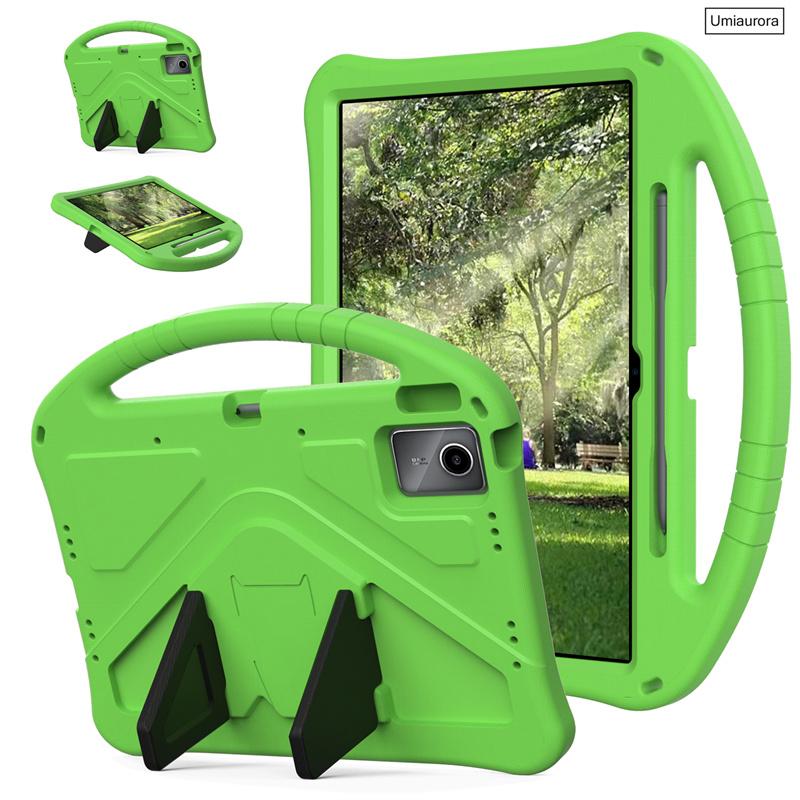Pour Idea Tab Plus 12,1 pouces TB361FU TB361ZU TB365FC Étui Housse de Tablette Enfant Antichoc en EVA Poignée Portative Support Funda TB361FU or TB361ZU vert