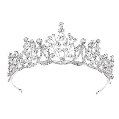 Baroque rétro diamant blanc couronne de reine accessoires de photographie de mariée exquise coiffe mariage couronne demi-cercle