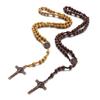 Hand-made Wooden Rosary Necklaces Cross Christian Prayer for Men Women Jewelry