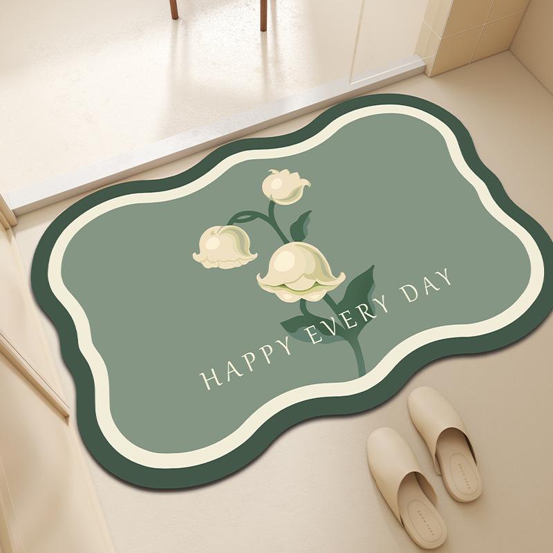 Diatom Mud Floor Mat Bathroom Quick Drying Foot Mat Toilet Anti Slip Mat Bathroom Door Absorbent Mat