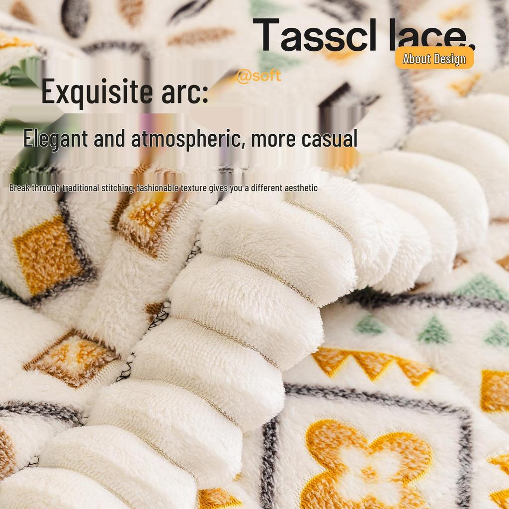 Bohemian High-Weight Snowflake Velvet Sofa Cushion Cover, Autumn/Winter 2025, Non-Slip Design