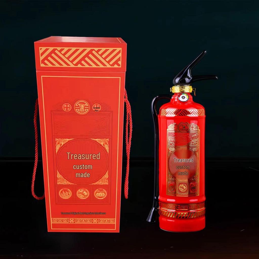 Jingdezhen Ceramic Fire Extinguisher Wine Bottle: Creative Sealed Wine Jar and Craft Pot for Home Storage