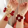 Complete Wedding Corsage Set for Groom, Bride, and Parents: Boutonniere and Brooch Collection for a Perfect Ceremony