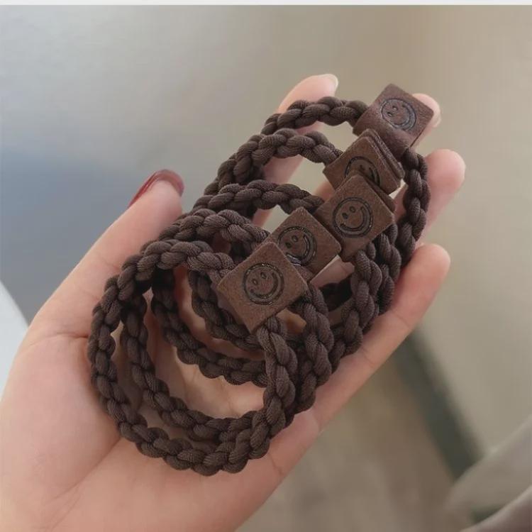 Damen Hochelastische Haargummis - Stilvolle, Markante Lederringe für Dutts