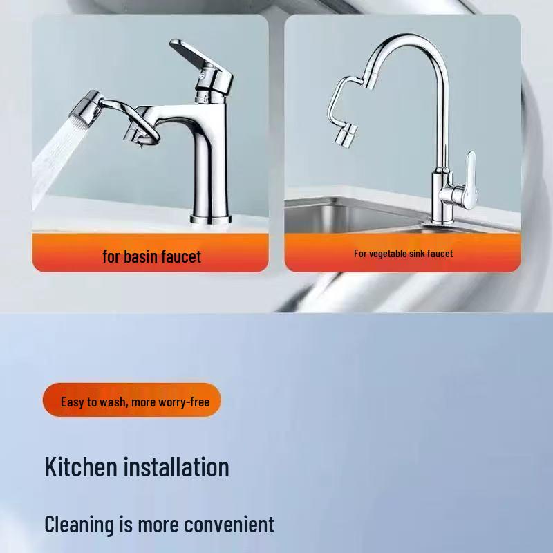 Rotating Faucet Extender with Anti-Splash Aerator