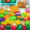 Kids' Pretend Play Kitchen Set: Cuttable Fruits, Vegetables & Pizza