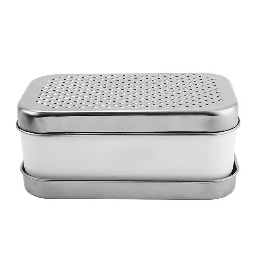 Stainless Steel Cheese with Food Saver Container Grater Oval Shape Multi Function Vegetable Slicer Kitchen Gadget For Cooking