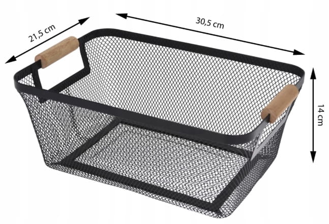 Aufbewahrungskorb 305x215x14cm Metall mit Holzgriff