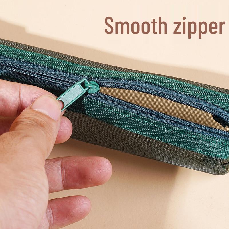 Retro Barva Mini Síťovaný Penál - Přenosná Taštička na Zip pro Studenty a Zkoušky