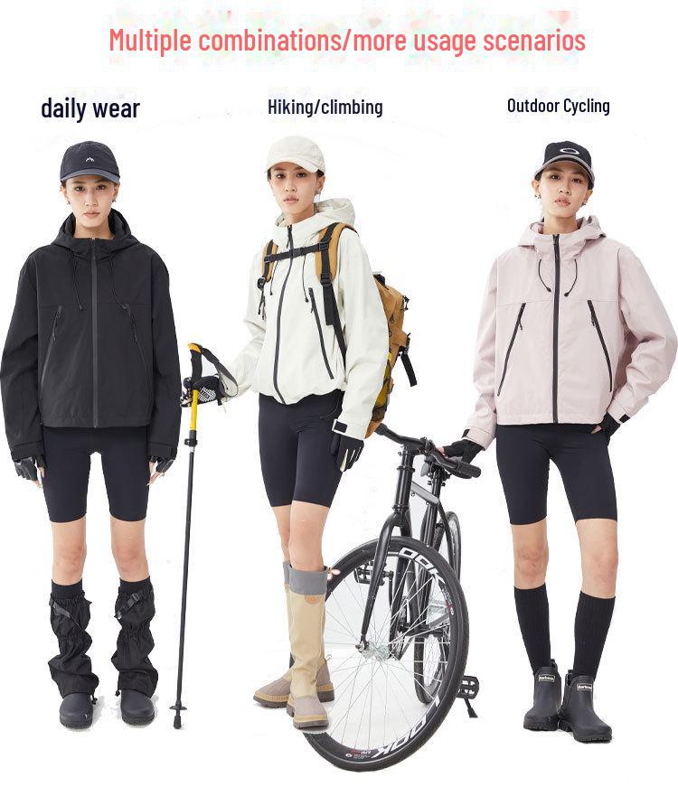 Dupont Damen Three-Proof wasserdichte, atmungsaktive Windjacke zum Radfahren und Wandern – kurz, locker, leicht zum Bergsteigen