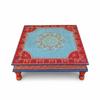 Wooden Chowki | Traditional Indian Bajot Table | Pooja Chowki for Home Decor & Festivals | Colorful God Stand Design, Hand Painted Mandap