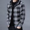 Men Jacket Plaid Pattern Breathable Polyester Sweater Hoodie for Winter