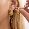Elegant Vintage Drop Ear Line Long Hanging Earrings For Women Gold Color Tassel Snake Chain Piercing Earing Party Jewelry Gifts
