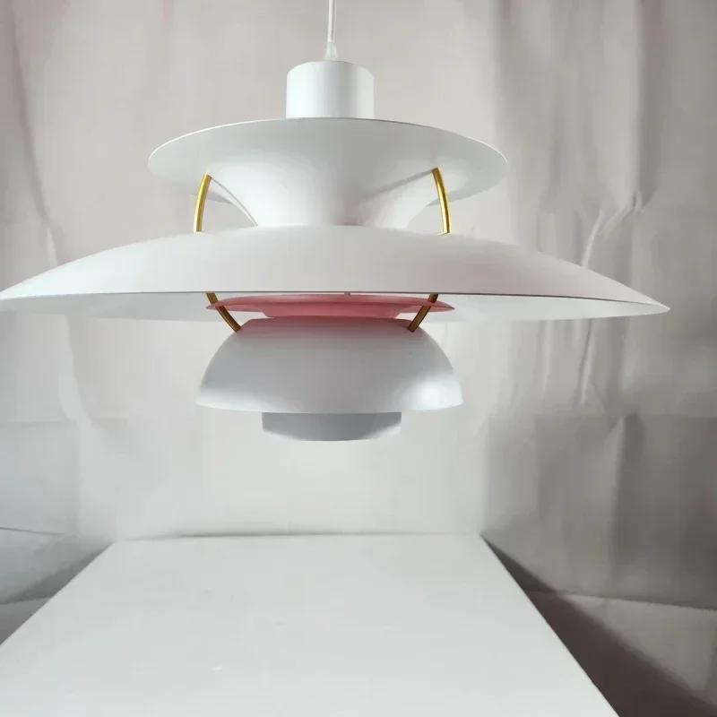 Danish Design Iron Pendant Light E27 LED Chandelier Nordic Colorful Umbrella Lamp Dinning Table Ceiling Decor Kitchen Droplight